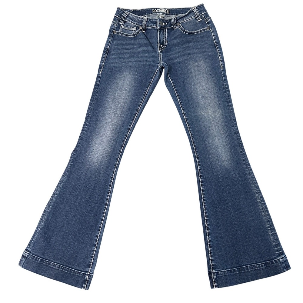 Rock & Roll Cowgirl Bootcut Jeans Womens 28 Flare Stretch Denim Western 28x32